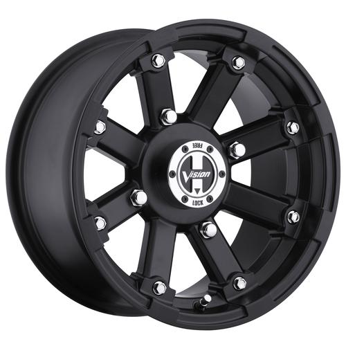 Vision Wheels Lock Out 12X8 Rear Matte Black 4+4 4/110 ATV - UTV Wheel