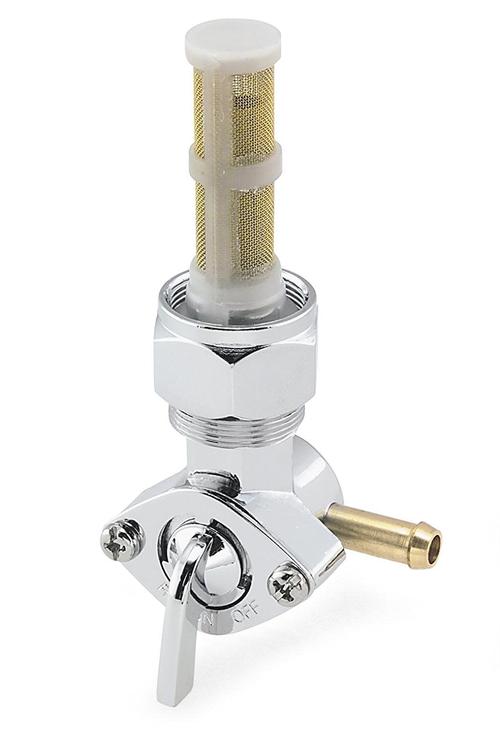 Bulletpruf Chrome Fuel Valve 90 Degree Right Outlet For 1975 To 2006 Models Motorcycle Street - 011413