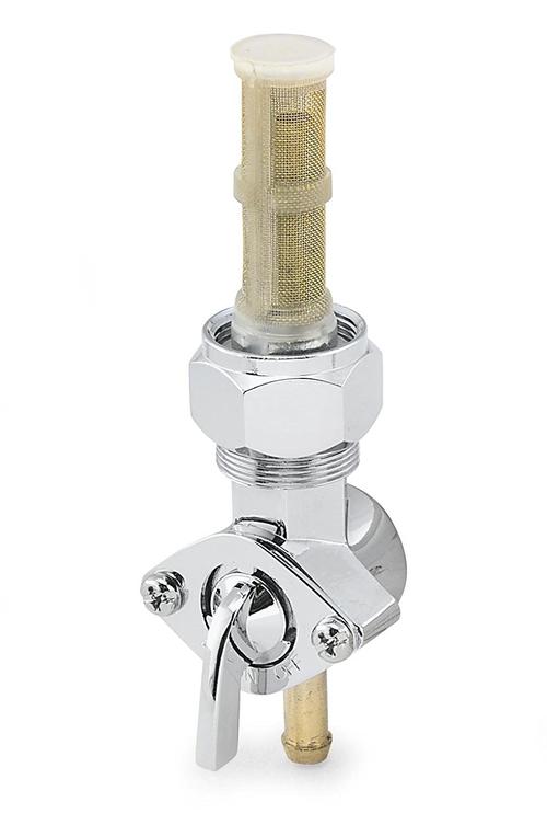 Bulletpruf Chrome Fuel Valve With Straight Outlet For 1975 To 2006 Models Motorcycle Street - 011411