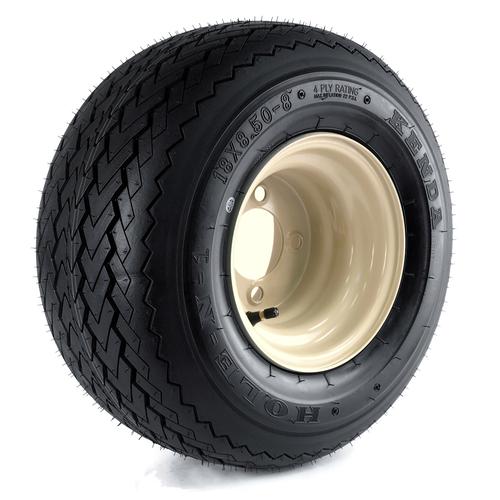 Kenda K389 Hole-N-1 18-8.50-8 4-Ply 4/4 Tan 8X7 Wheel Golf Cart Wheel & Tire Assembly
