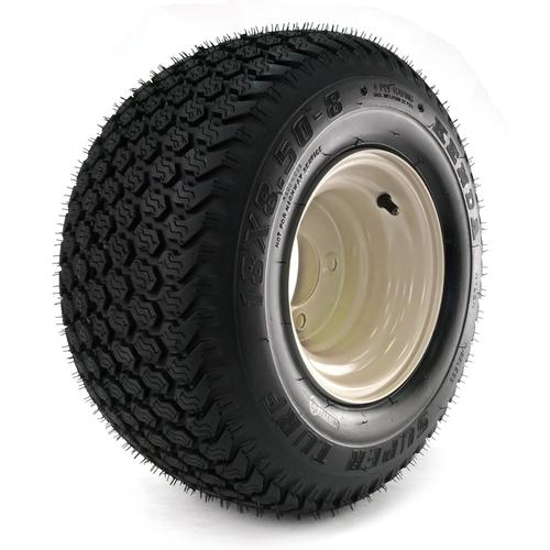 Kenda K500 Super Turf 18-8.50-8 4-Ply 4/4 Tan 8X7 Wheel Golf Cart Wheel & Tire Assembly (Set of 4)