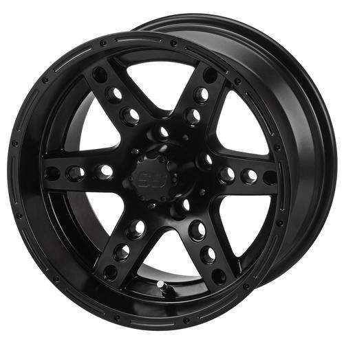 LSI Chaos 14X7 Matte Black 3+4 4/4 Golf Cart Wheel