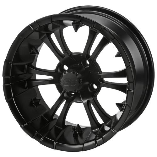 LSI 6 Spoke 14X7 Matte Black 3+4 4/4 Golf Cart Wheel