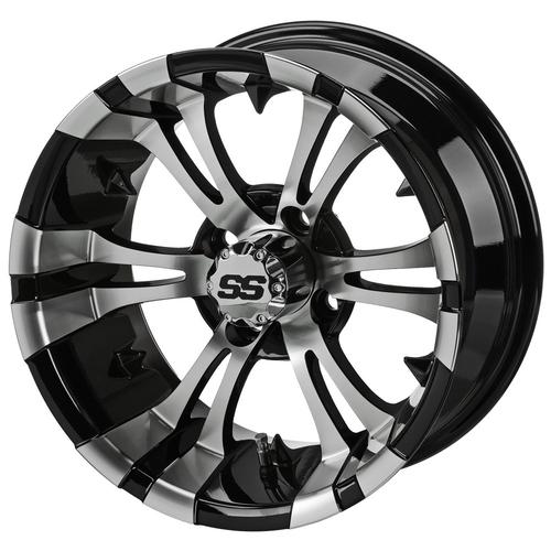 LSI 6 Spoke 14X7 Machined And Black 3+4 4/4 Golf Cart Wheel