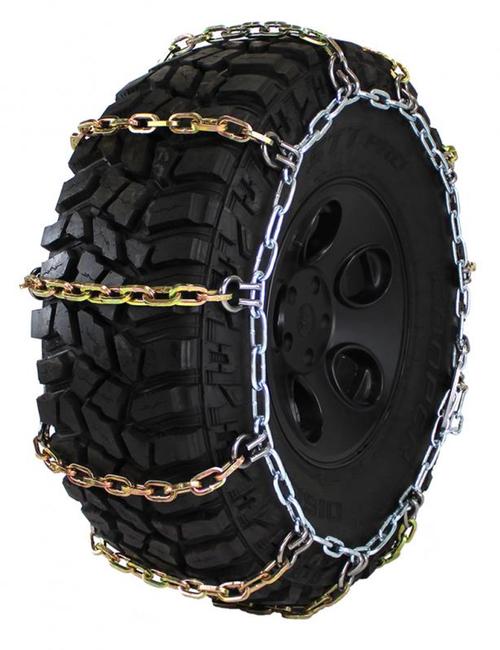 Wide Base (Super Single) HD Square Alloy Non-Cam 275/85-16 Truck Tire Chains