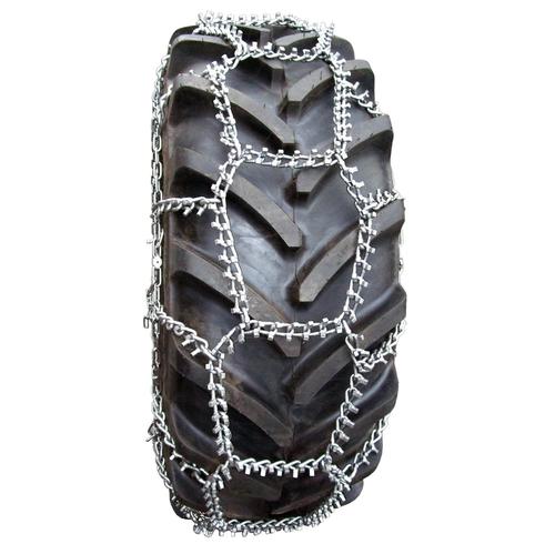 Trygg 8mm Fast Trac Square Studded 525/80-25 Tractor Tire Chains