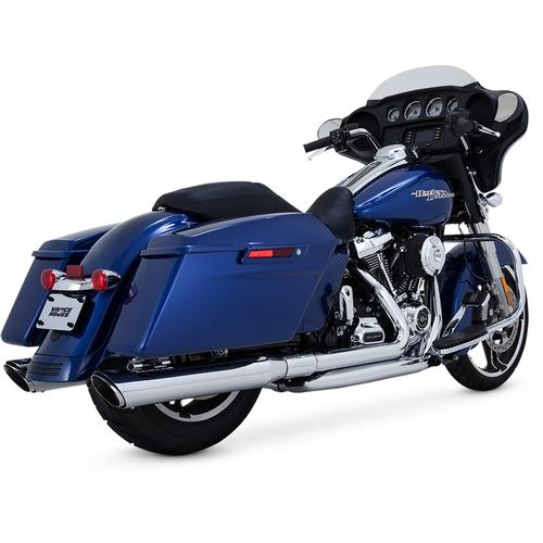 Vance & Hines 4" Round Twin Slash Chrome Slip On Mufflers Motorcycle Street - 16672