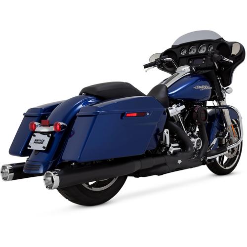 Vance & Hines Monster Round Slip Ons, Black With Chrome Tips Motorcycle Street - 45780