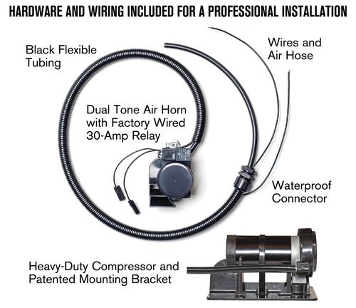 Wolo Model 900 Hideaway Blast 12-Volt 124 Decibel 510/650hz HD Horn Motorcycle Street