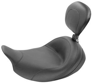 Mustang Wide Vintage Solo Seat With Driver Backrest Motorcycle Street - 79600