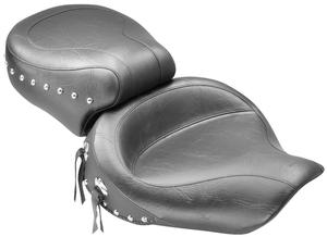 Mustang Wide Super Touring One-Piece Vintage Seat - Chrome Studs Motorcycle Street - 75109