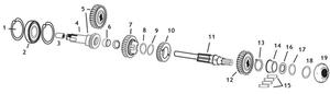 Andrews Mainshaft C Ratio Main Drive Gear Set(5) Motorcycle Street - 254720