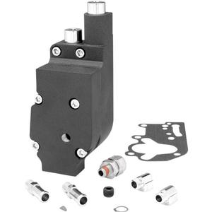 JIMS Flow Pro 1 Billet Oil Pump Complete Assembly - Black With Bottom Feed/Return Oil Lines Motorcycle Street - 1753B