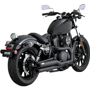 Vance & Hines Twin Slash Staggered Exhaust System - Black Motorcycle Street - 48531