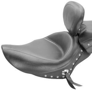 Mustang Wide Touring Studded Solo Seat With Driver Backrest Motorcycle Street - 79437
