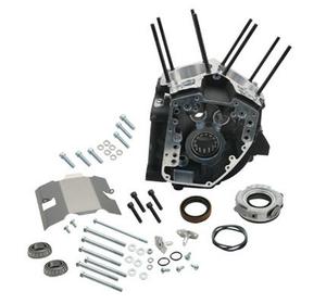 S&S Cycle Twin Cam Engine Case - 4 1/8in Bore With Stock Stud Pattern - Black Powder-Coat Motorcycle Street - 31-0181