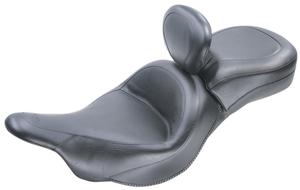 Mustang Wide Touring One-Piece Seat With Driver Backrest - Vintage Motorcycle Street - 79239