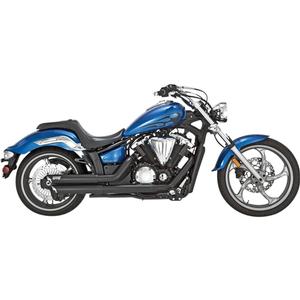Vance & Hines Twin Slash Staggered Exhaust System - Black Motorcycle Street - 48501