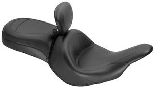 Mustang Wide Touring One-Piece Seat With Driver Backrest - Vintage Motorcycle Street - 79686