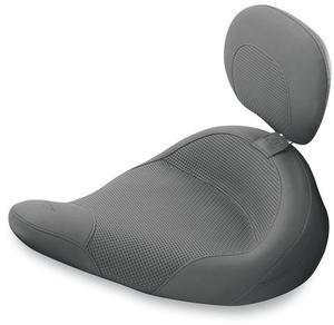 Mustang Textured Solo Seat With Removable Backrest For FL Air Ride Motorcycle Street - 79548