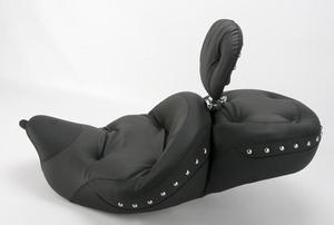 Mustang Regal Studded Super Touring Seat With Driver Backrest - Chrome Studs Motorcycle Street - 79608