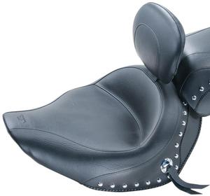 Mustang Wide Touring Solo Seat With Driver Backrest - Studded Motorcycle Street - 79452