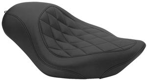 Mustang Wide Tripper Solo Seat - Diamond Stitch - Black Motorcycle Street - 76728