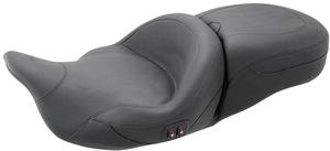 Mustang 1-Piece Heated Touring Seat - Black Pearl Centered Studs Motorcycle Street - 79648