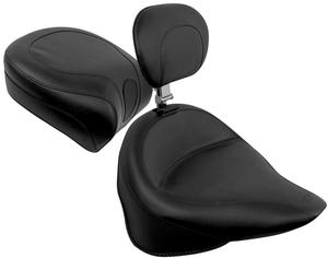Mustang Vintage Wide Solo Seat With Driver Backrest Motorcycle Street - 79124