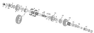 Andrews 5-Speed Close Ratio Low Gear Set (7) Motorcycle Street - 296110