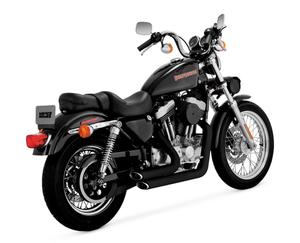 Vance & Hines Shortshots Staggered Exhaust System - Black Motorcycle Street - 47223