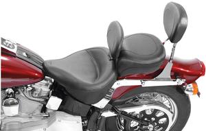 Mustang Wide Touring Vintage Solo Seat With Driver Backrest Motorcycle Street - 79487