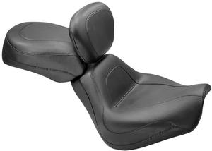 Mustang Wide Touring Vintage Solo Seat With Driver Backrest Motorcycle Street - 79158