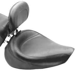 Mustang Wide Touring Vintage Solo Seat With Driver Backrest Motorcycle Street - 79129