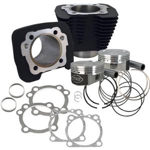 S&S Cycle 1250cc Conversion Kit - Compression 10.3:1 - Wrinkle Black Motorcycle Street - 910-0443