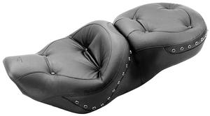 Mustang 1-Piece Ultra Touring Seat - Regal Style - Black Studs Motorcycle Street - 75466