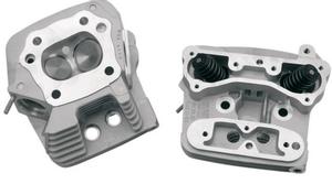 S&S Cycle Cylinder Heads For EVO Motors With Stock-Style Pistons - Silver Powder-Coat Motorcycle Street - 106-3466