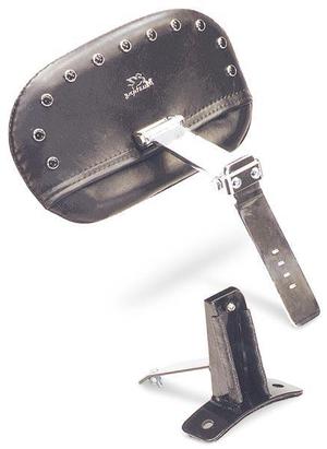 Mustang Driver Backrest Kit - Smooth - Black Studs Motorcycle Street - 79068