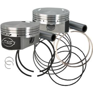 S&S Cycle Forged Piston Kit (Flat Top) For 1250cc Motor - Standard Bore 3.5625in., 10.3:1 Comp Motorcycle Street - 920-0070