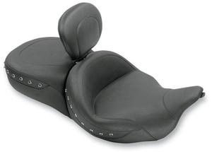 Mustang Super Touring One-Piece Studded Seat With Driver Backrest - Black Studs Motorcycle Street - 79586