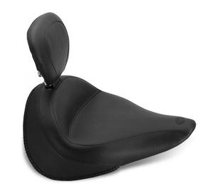 Mustang Wide Touring Solo Seat With Driver Backrest - Vintage Motorcycle Street - 79832