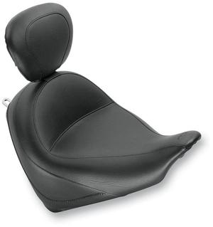 Mustang Wide Touring Solo Seat With Driver Backrest - Vintage Motorcycle Street - 79628
