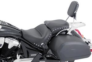 Mustang Wide Touring Two-Piece Seat - Studded Motorcycle Street - 76060
