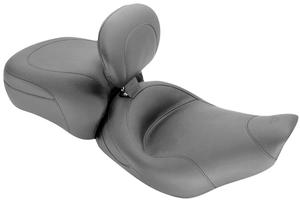 Mustang Wide Vintage Solo Seat With Driver Backrest Motorcycle Street - 79100