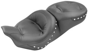 Mustang 1-Piece Ultra Touring Seat - Regal Style - Chrome Studs Motorcycle Street - 76037