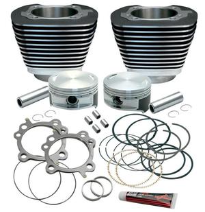 S&S Cycle 3 7/8in. Cylinder/Piston Kit For S&S 106in. Stroker - 10.5:1 Compression - Black Powder-Coat Motorcycle Street - 910-0203