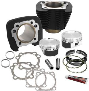 S&S Cycle Cylinder And Piston Conversion Kit - Black Wrinkle Motorcycle Street - 910-0296