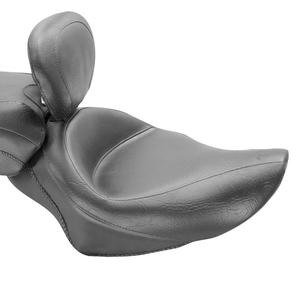 Mustang Wide Touring Vintage Solo Seat With Driver Backrest Motorcycle Street - 79427