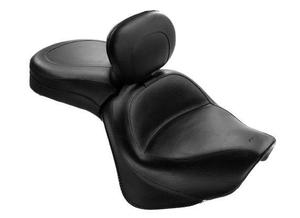 Mustang Wide Touring One-Piece Seat With Driver Backrest - Vintage Motorcycle Street - 79688
