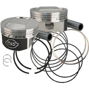 S&S Cycle Forged Piston Kit (Domed) For 1250cc Motor - Standard Bore 3.5625in., 11.2:1 Comp Motorcycle Street - 920-0071